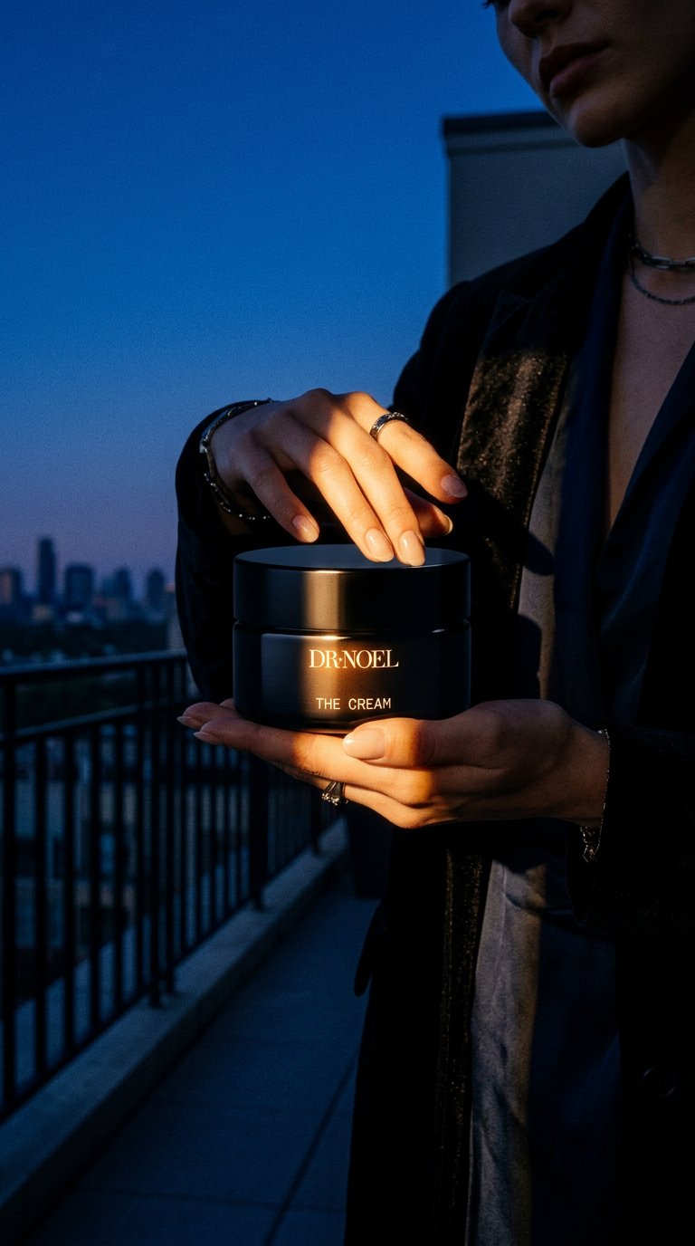 AI product shot of Dr. Noel The Cream - Luxury Skincare - Molecular Science Renewal Cream