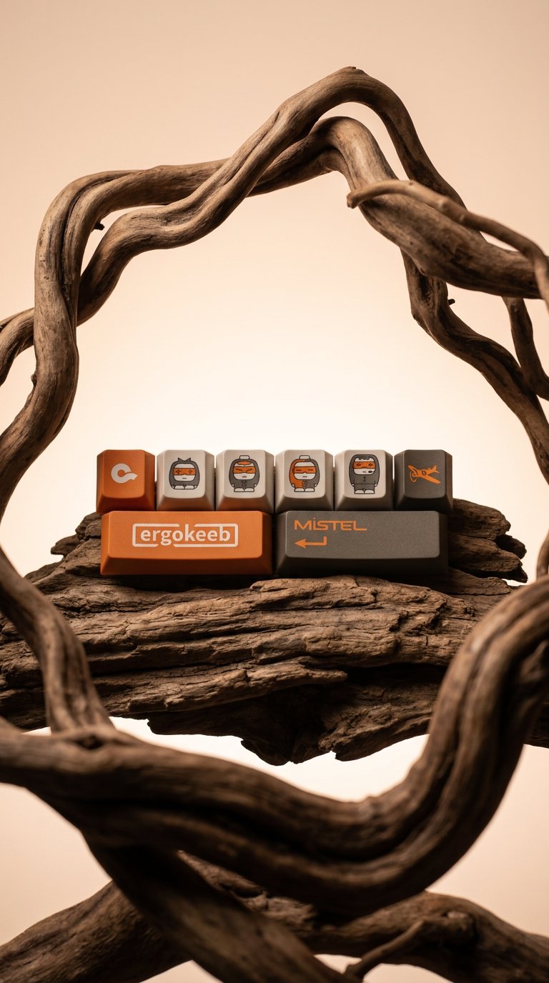 AI product shot of Mistel PBT Keycap Set - MISKIBO (8 Keys)