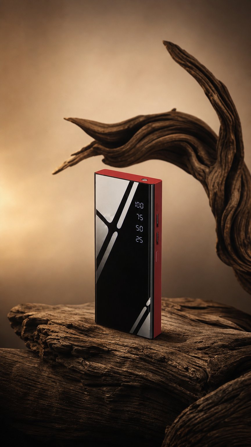 AI product shot of Portable Power Bank with Digital Display 20000mAh