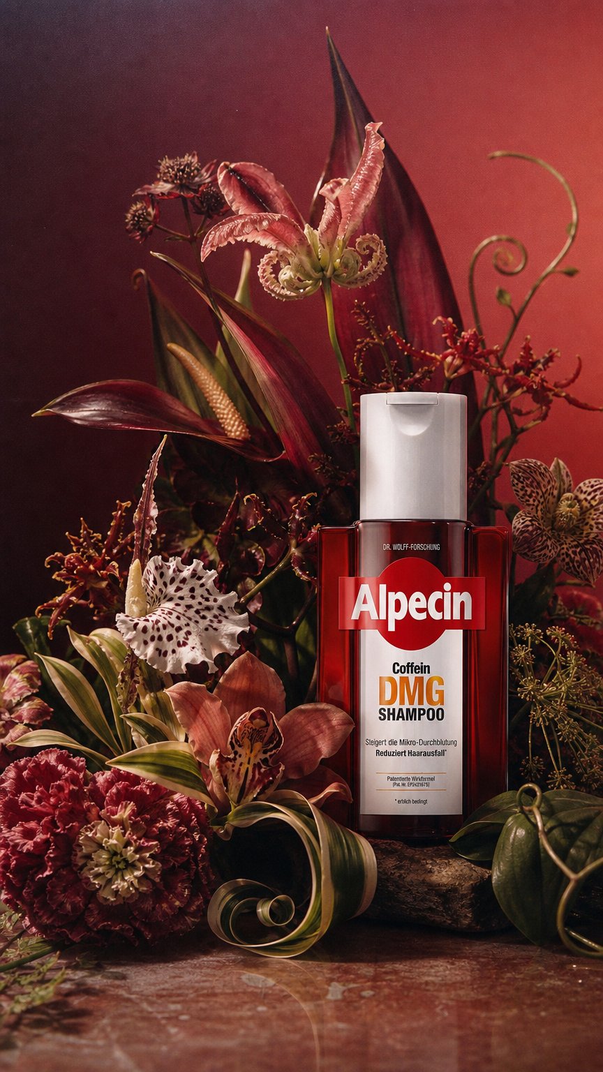 AI product shot of Alpecin Coffein DMG Shampoo