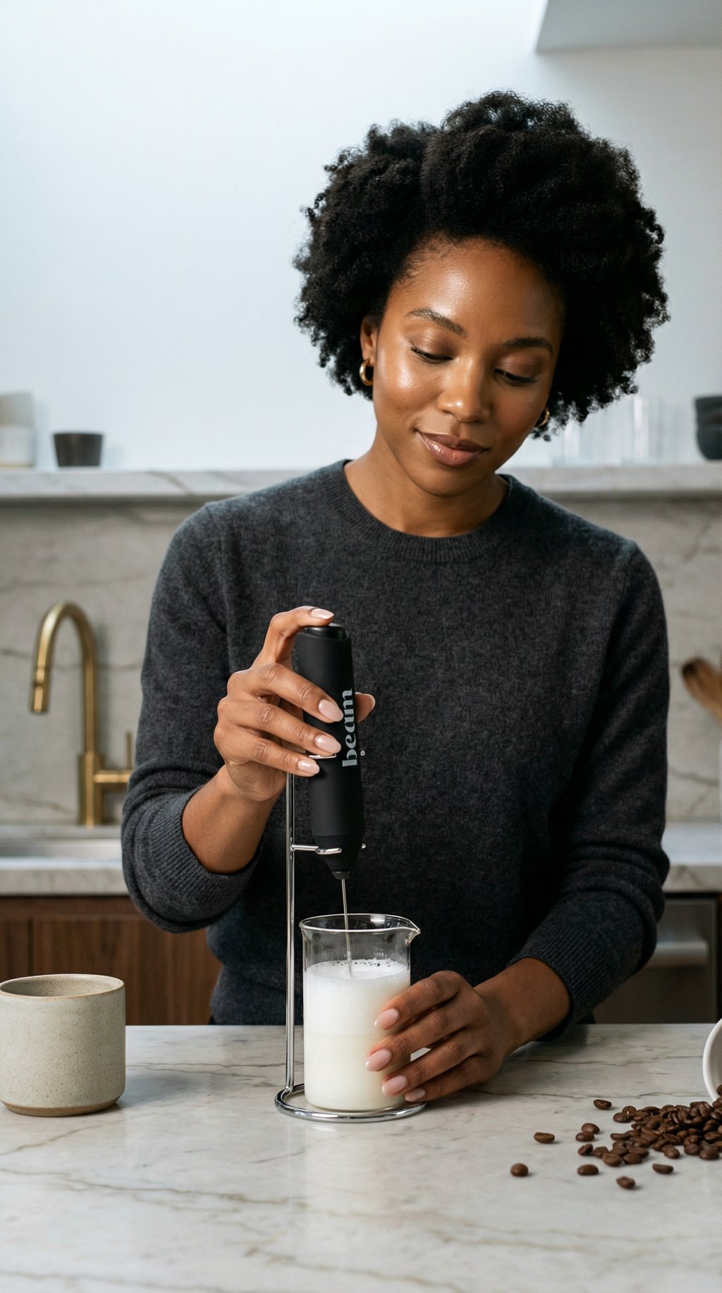 AI product shot of Beam Frother