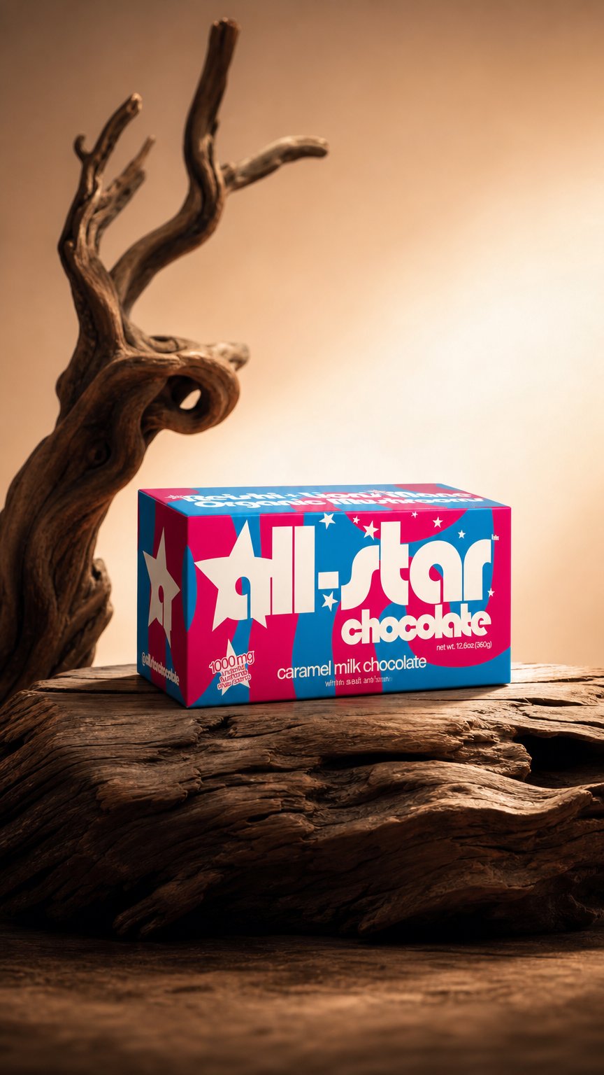 AI product shot of caramel +milk chocolate 6 Pack