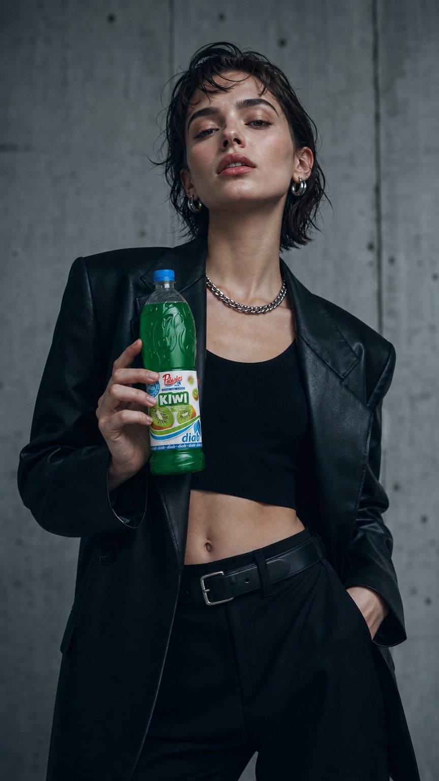 AI product shot of Pölöskei Diab Kiwi ízű szörp