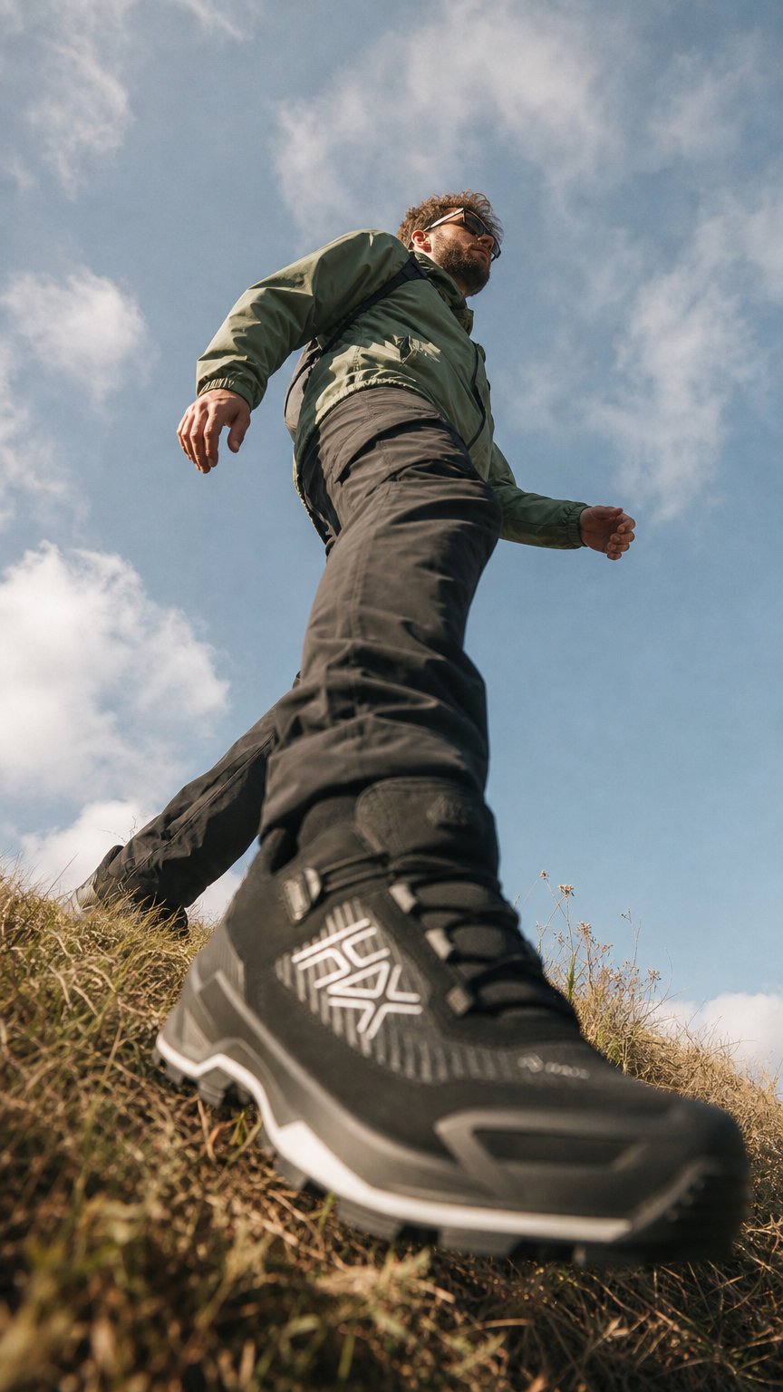 AI product shot of BLACK EAGLE EVO Adventure GTX Ws low/black-silver