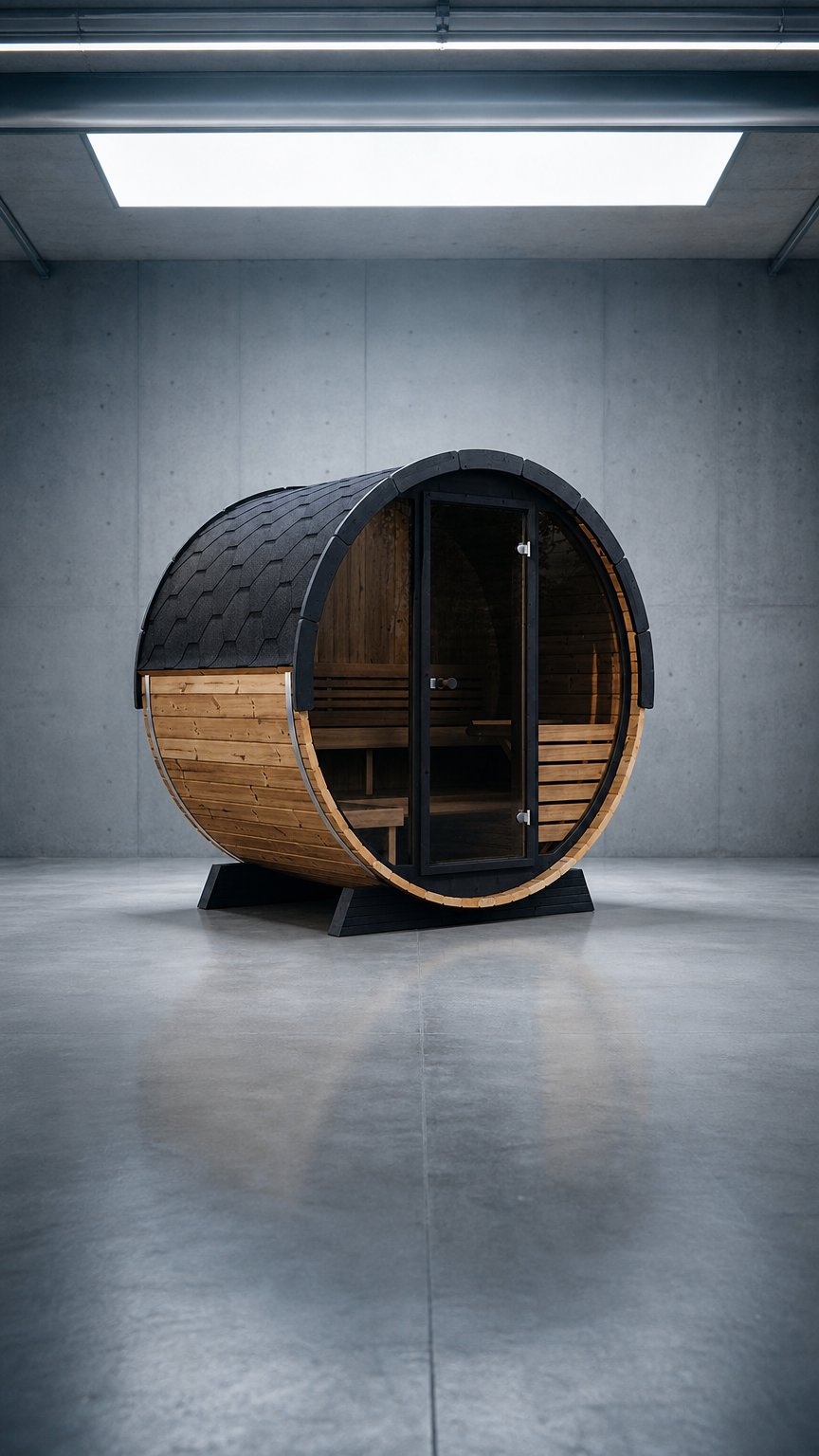 AI product shot of 4 Person Barrel Sauna - EE6G