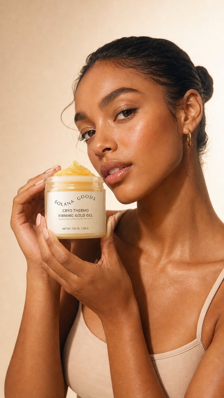 AI product shot of Solana Firm & Smooth Sculpting Nano Gold Gel