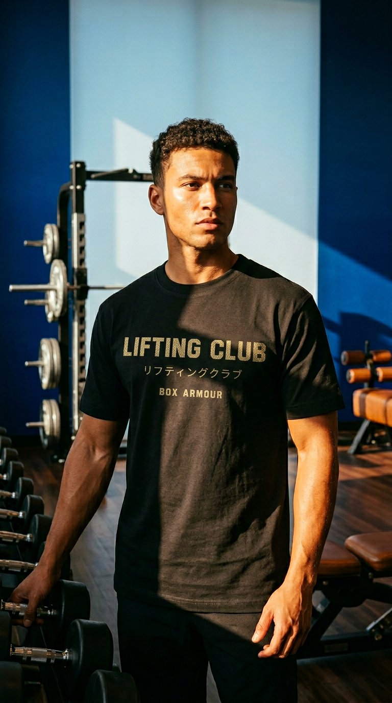 AI product shot of Unisex Lifting Club Tee - Black and Leopard Print