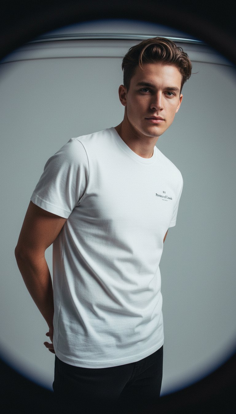 AI product shot of Left Chest Logo Tee White - Unisex