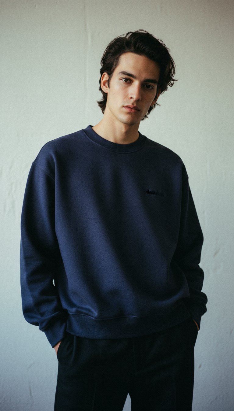 AI product shot of Lounge Crewneck - NAVY