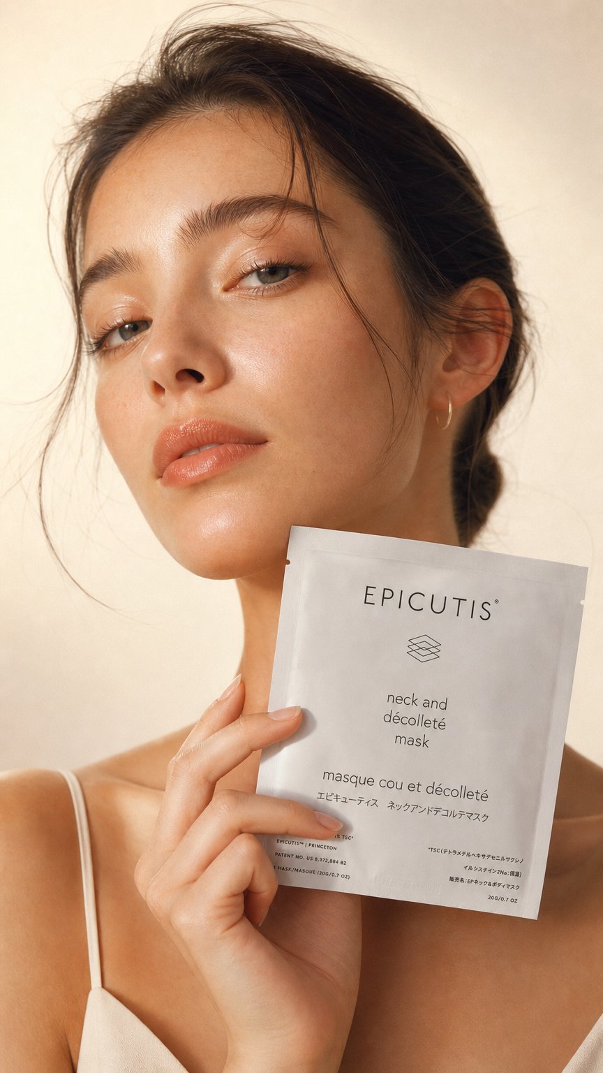 AI product shot of Epicutis - Neck and Décolleté Mask 5 Pack