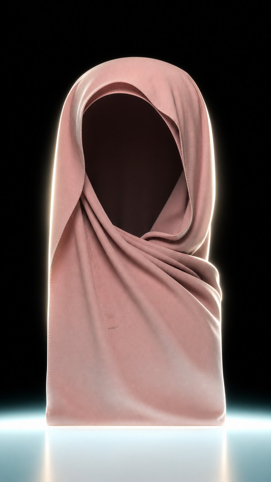 AI product shot of Blush — Instant Chiffon Hijab with Built-in Magnets