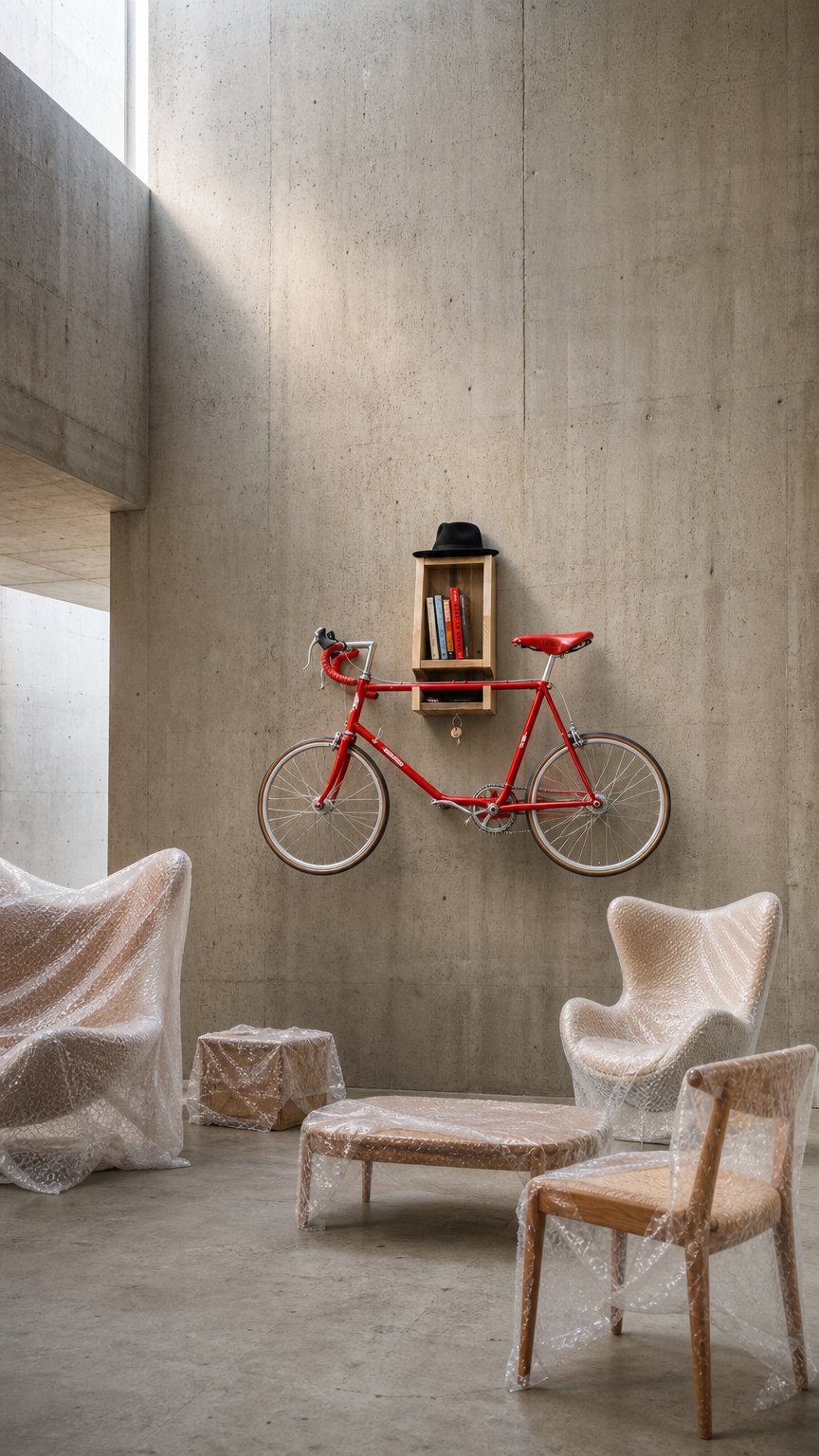AI product shot of BIKA Bike Rack – Handcrafted Pine Beetle Kill Wood Bicycle Display Stand