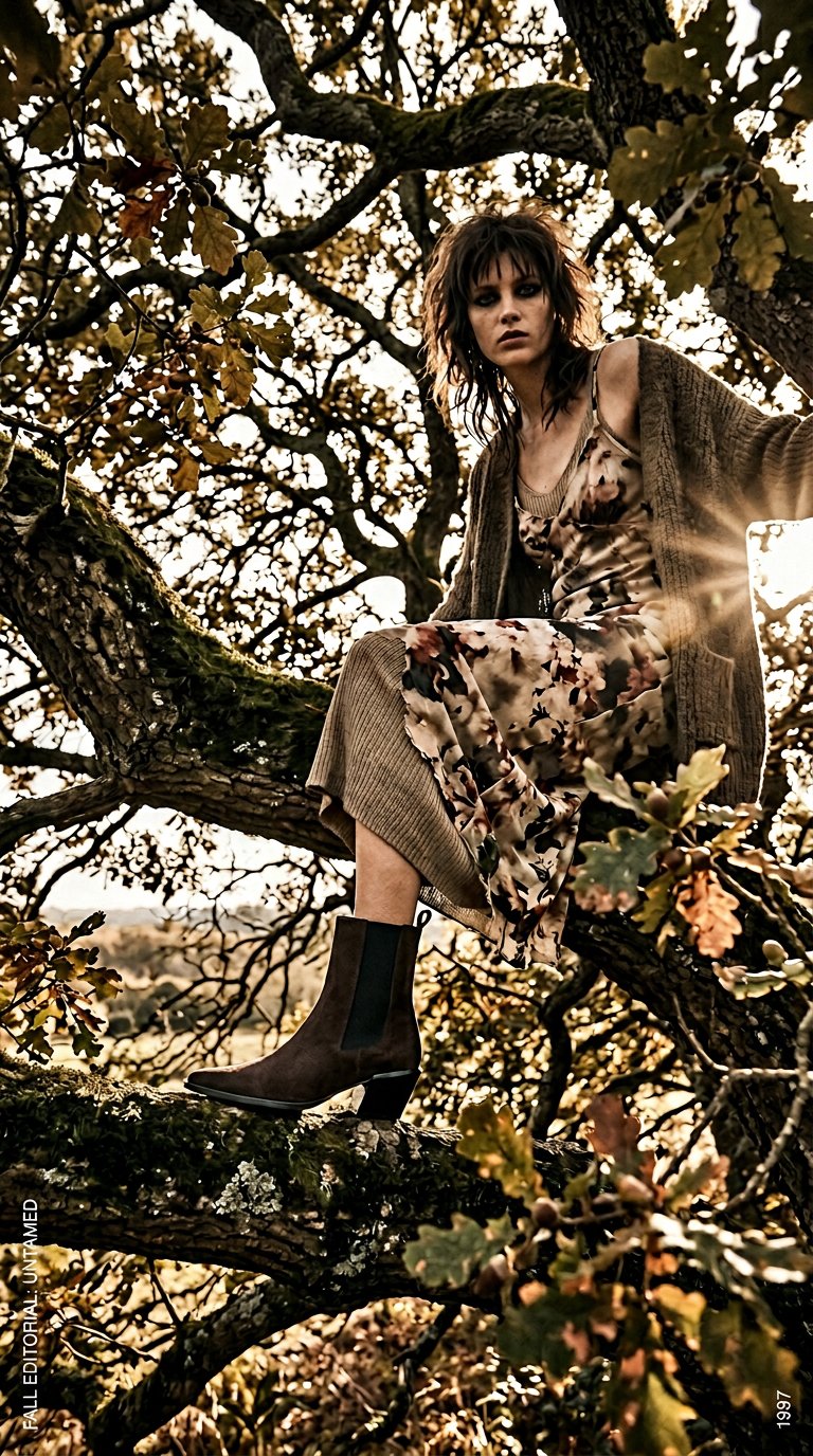 AI product shot of Fable flat ankle boots bitter choc suede