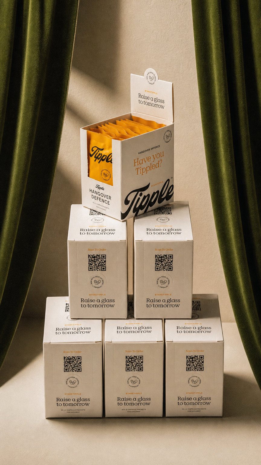 AI product shot of Tipple Hangover Defence Box