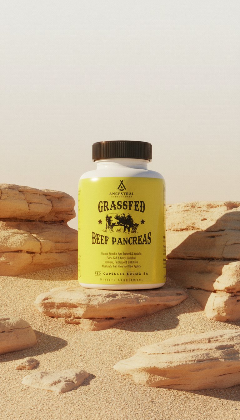 AI product shot of Grass Fed Beef Pancreas