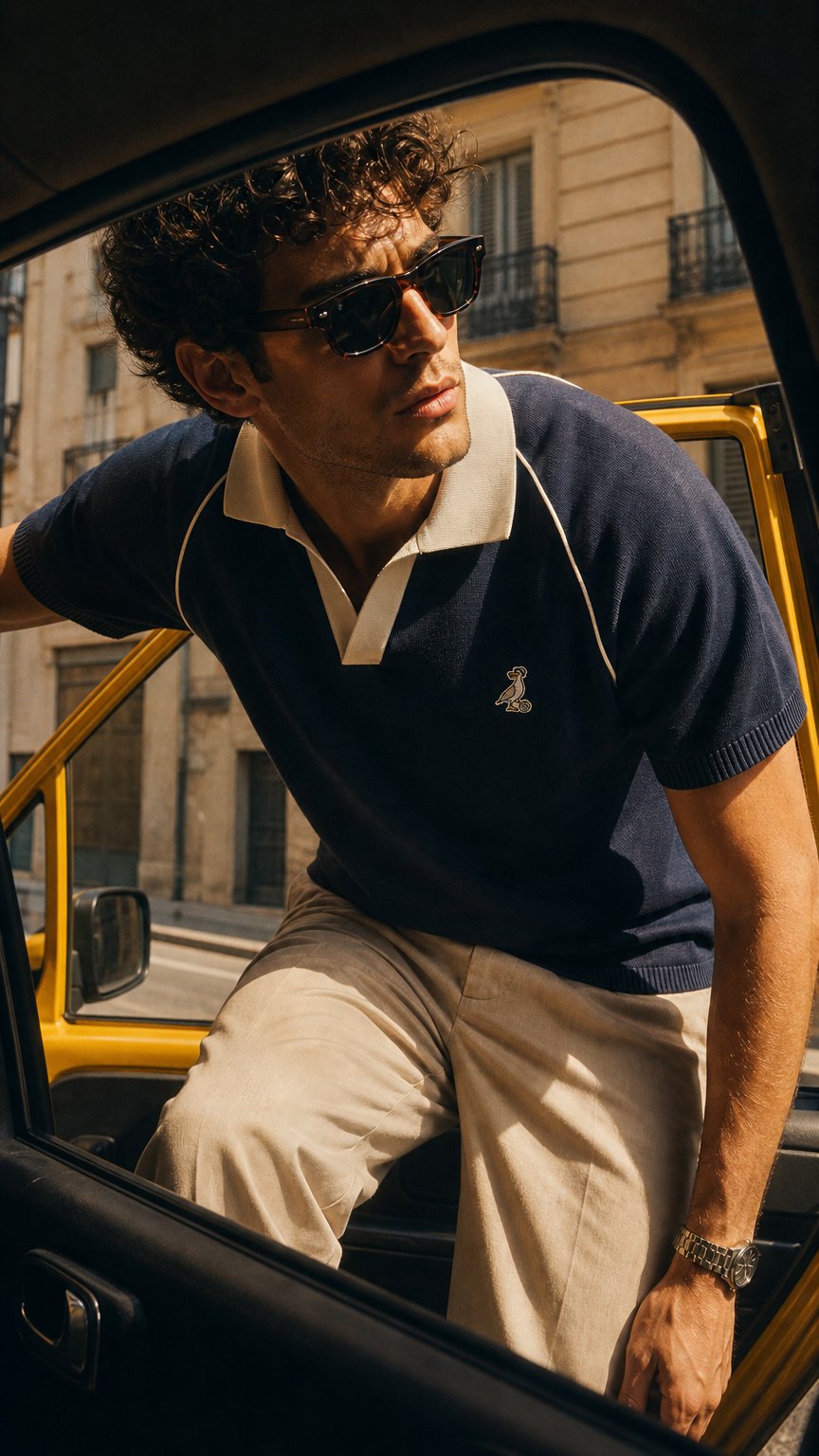 AI product shot of Alba Knit V-neck Polo