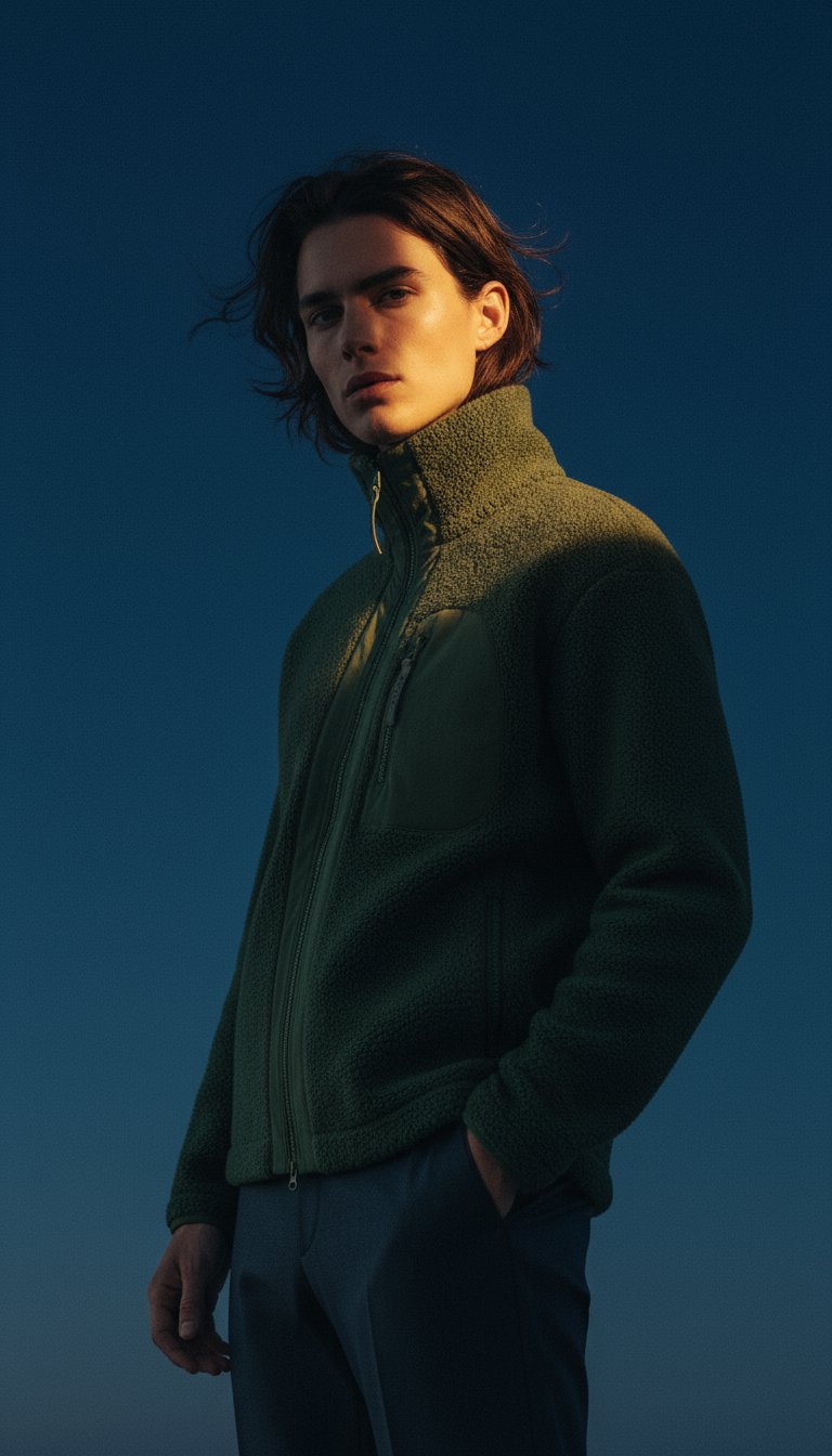 AI product shot of Minna Wool Fleece Jacket Green
