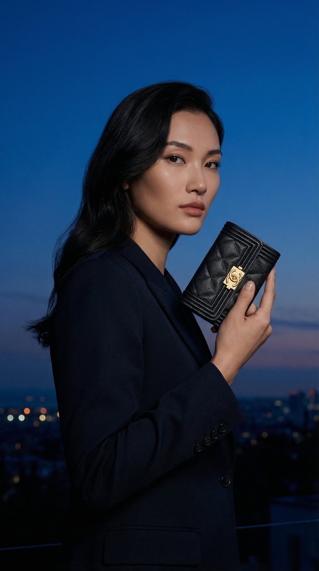 AI product shot of Boy Chanel Grained Calfskin Flap Card Holder