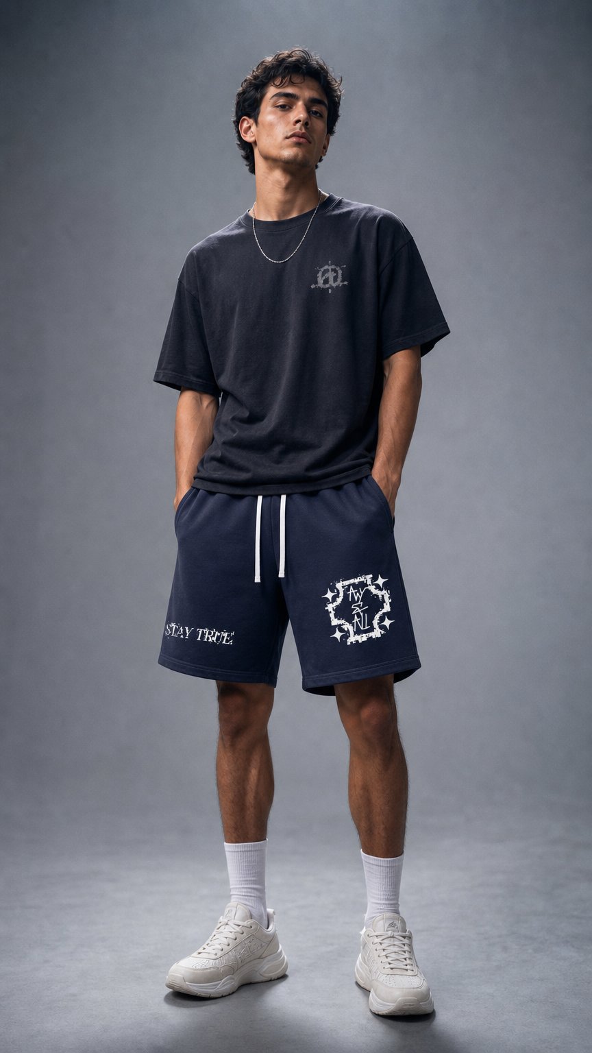 AI product shot of Sun Fade Raw Edge Cotton Shorts