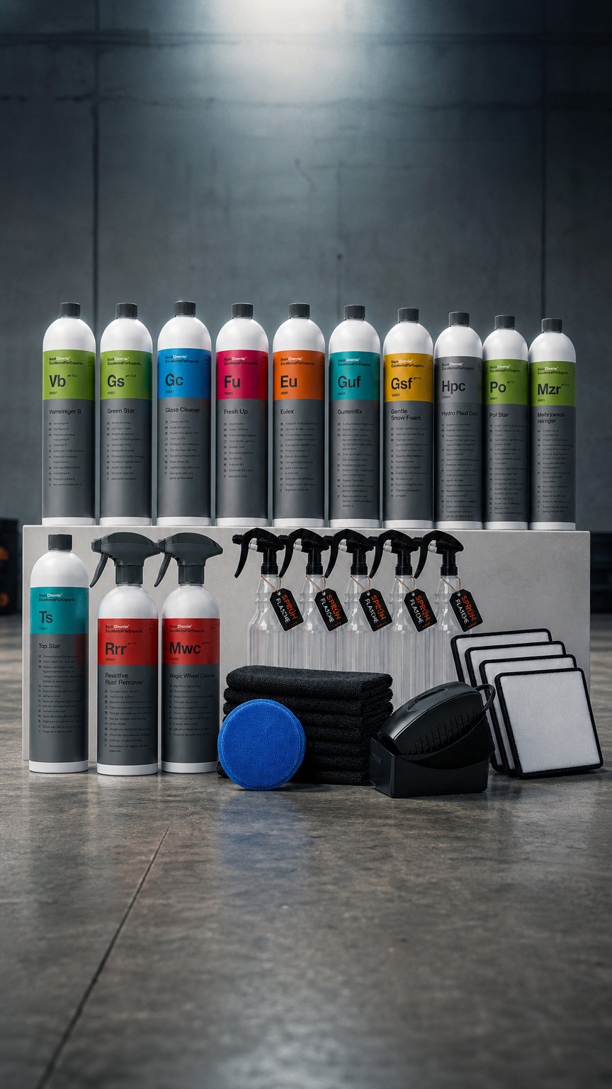 AI product shot of Koch Chemie Komplettpaket Innen & Außen – Das ultimative Auto Pflege Set