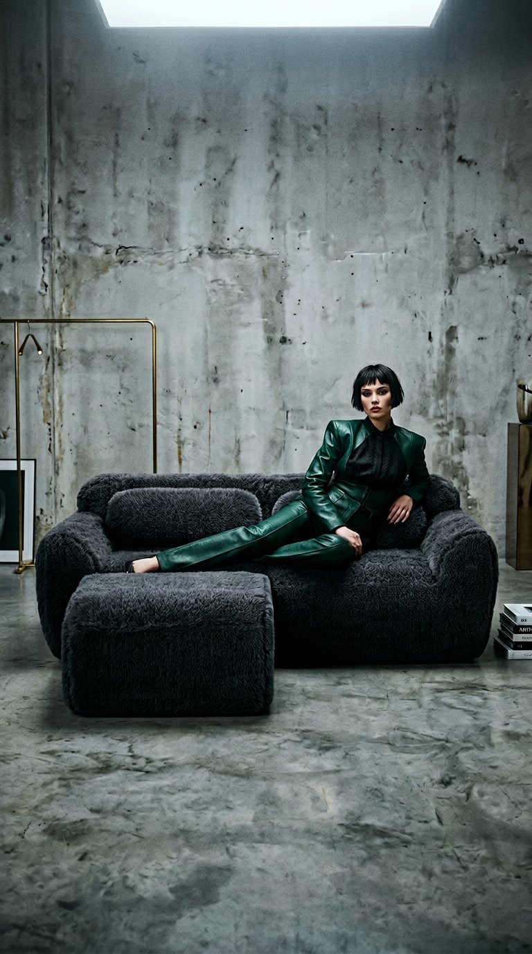 AI product shot of MELLOW 80" Loveseat with 1 Ottoman