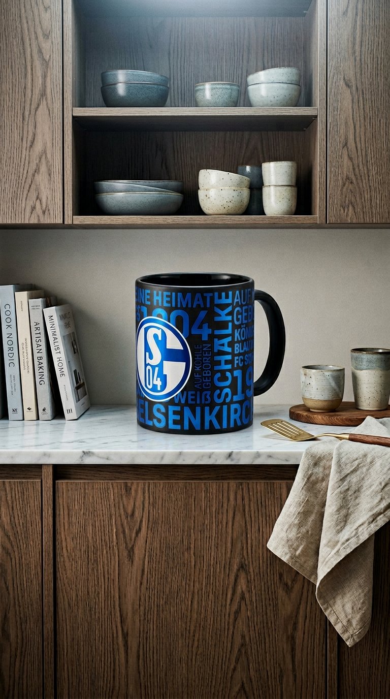 AI product shot of Coffee mug metallic black