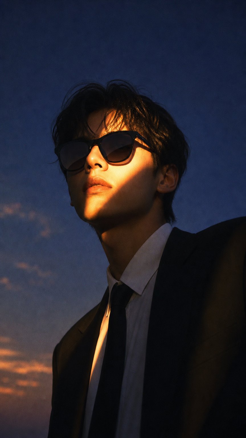 AI product shot of KlassiC. I Solo Leveling Folding Sunglasses (S-Rank Sung Jinwoo)