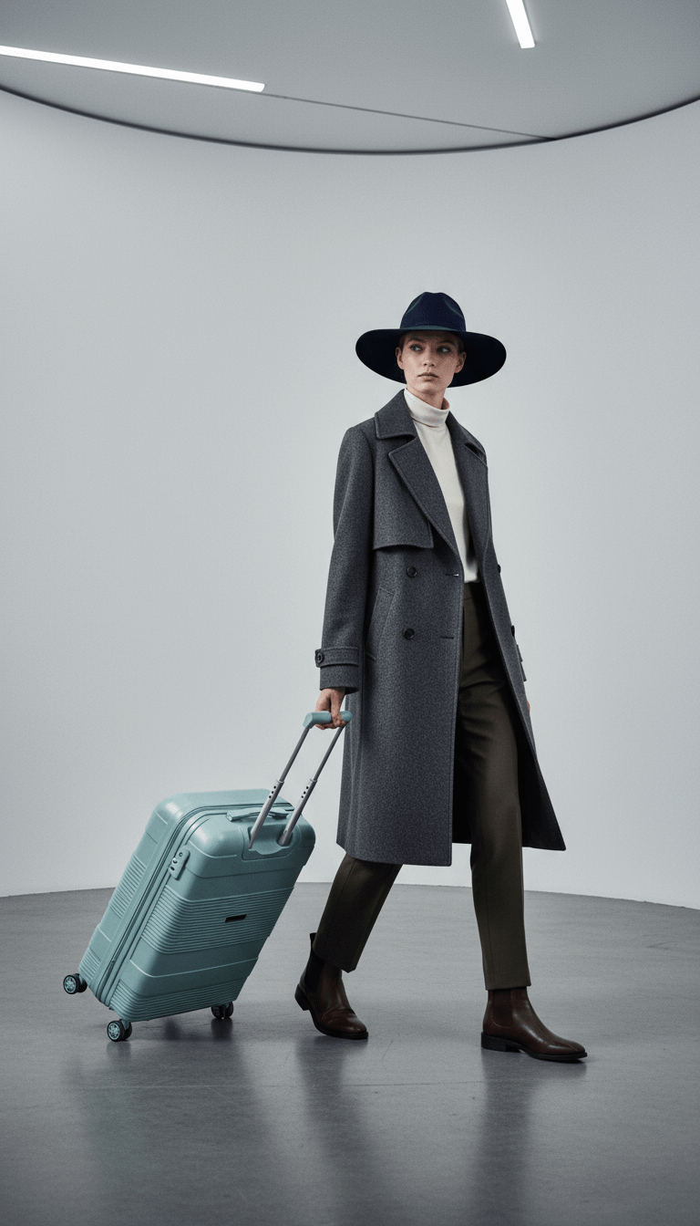 AI product shot of Valise rigide recyclée OCEAN - Taille S / M / L - Horizon Premium