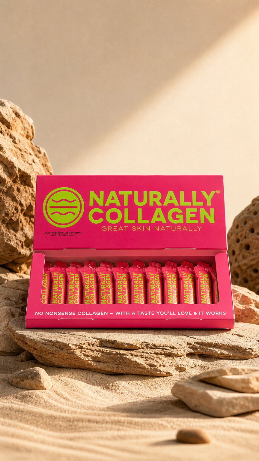 AI product shot of Naturally Collagen®  Best In Class Liquid Marine Collagen