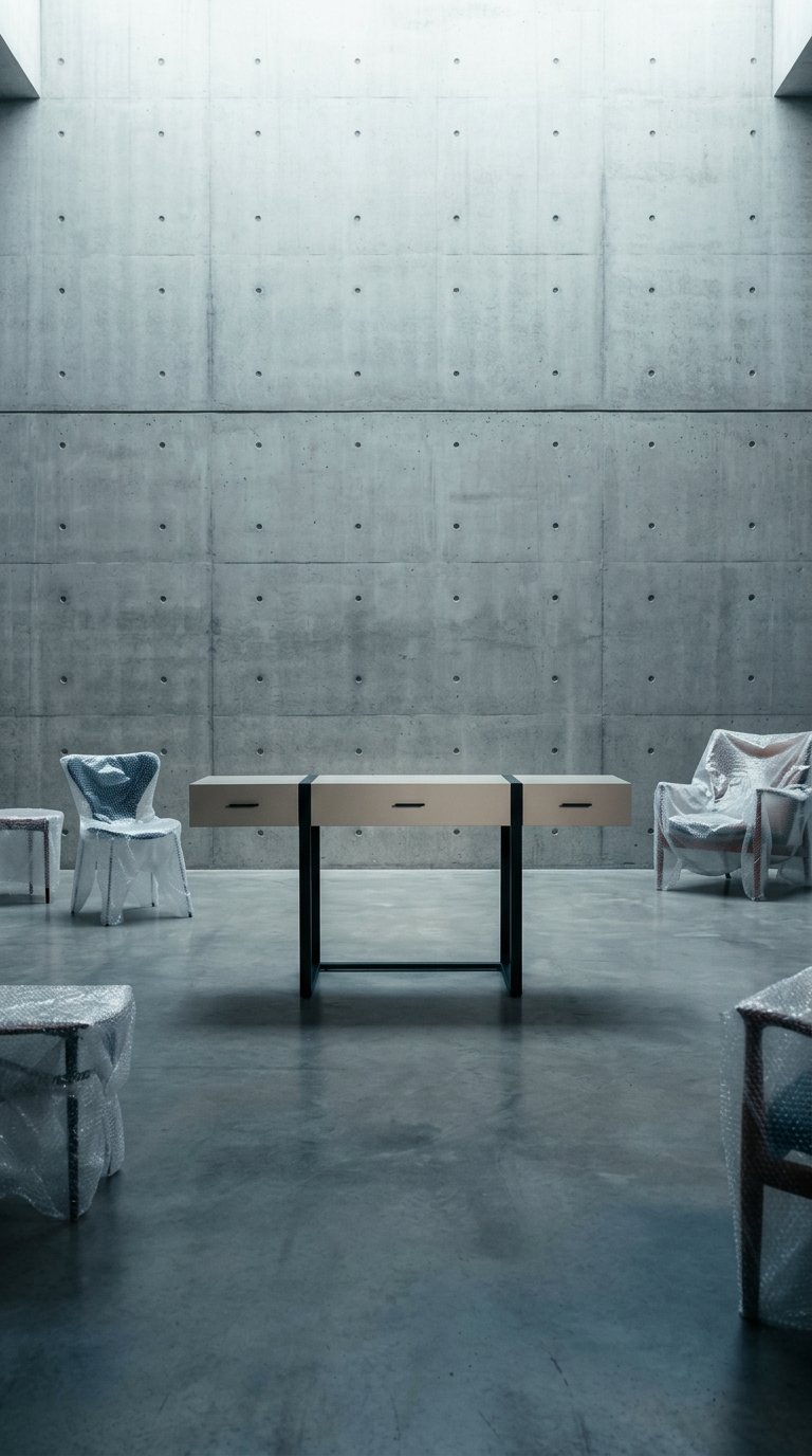AI product shot of Liang & Eimil Almati Dressing Table in Mink Faux Leather