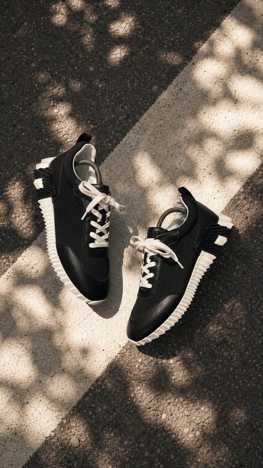 AI product shot of H TRAINER - BLACK / WHITE