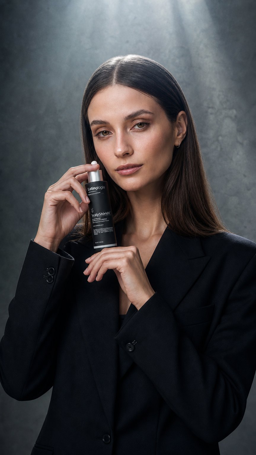 AI product shot of ScalpShieldX: Serum Anticaspa