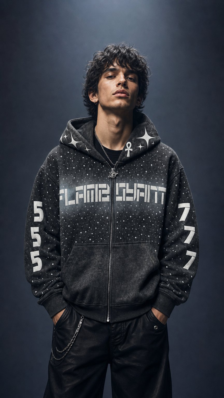 AI product shot of Divine Timing Hoodie