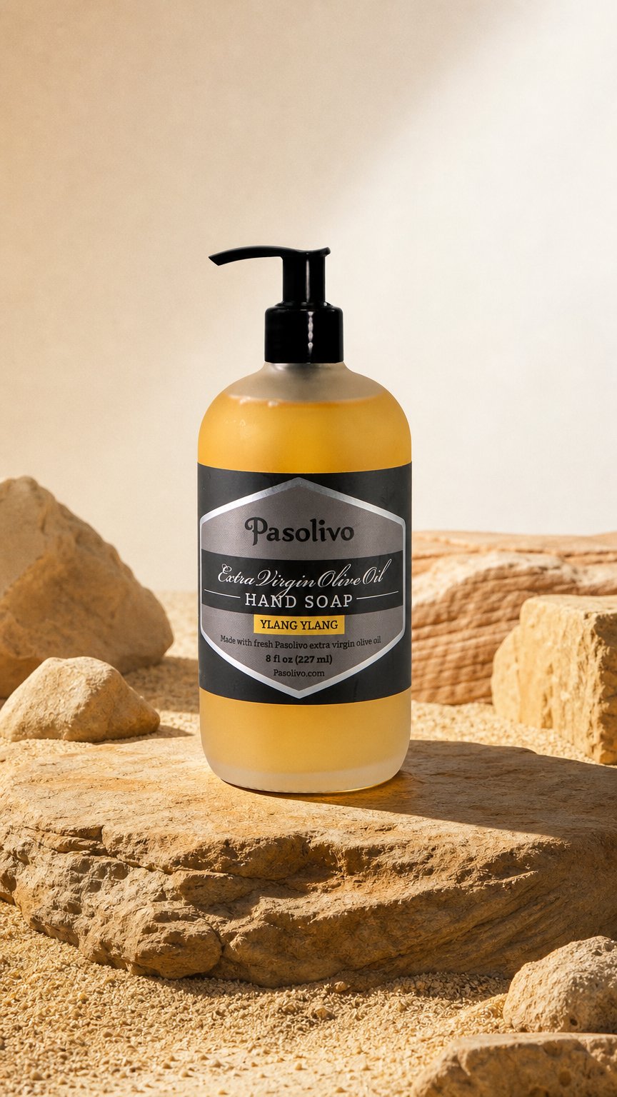 AI product shot of Ylang Ylang Hand Soap