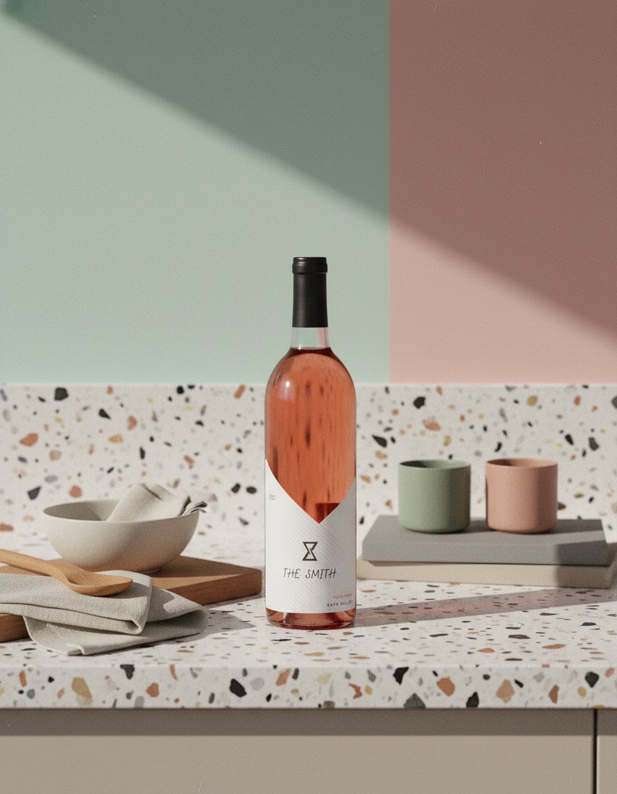 AI product shot of Rosé, Napa Valley 2022