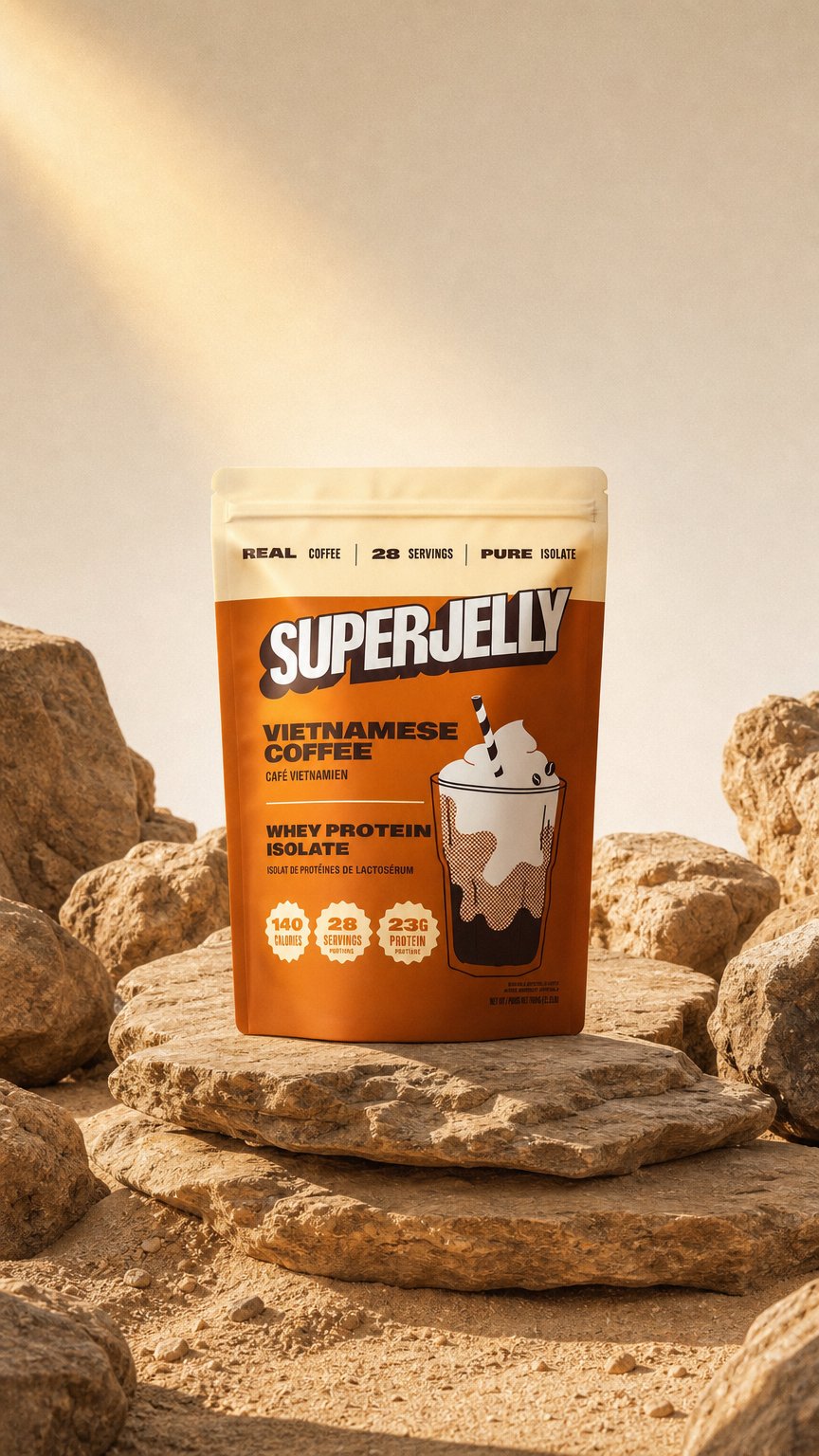 AI product shot of VIETNAMESE COFFEE WHEY ISOLATE