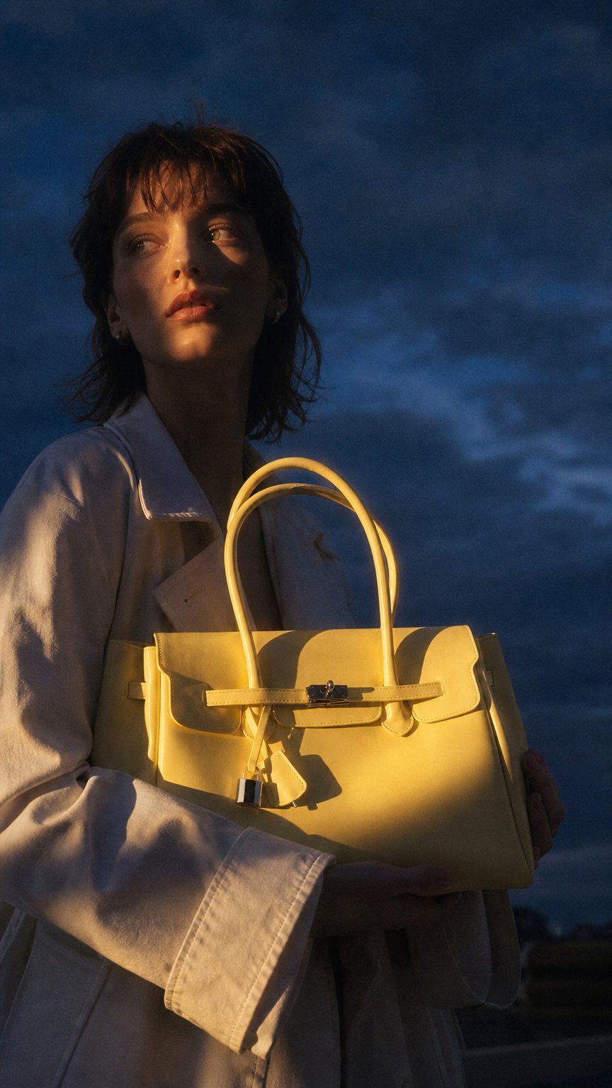 AI product shot of Jello Tote Butter Yellow (Large)