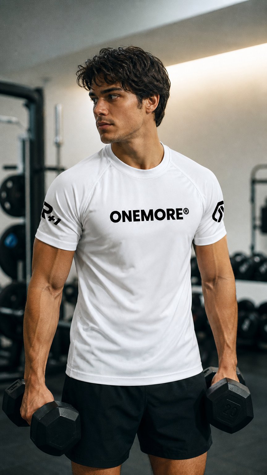 AI product shot of WHITE ONEMORE OG COMPRESSION