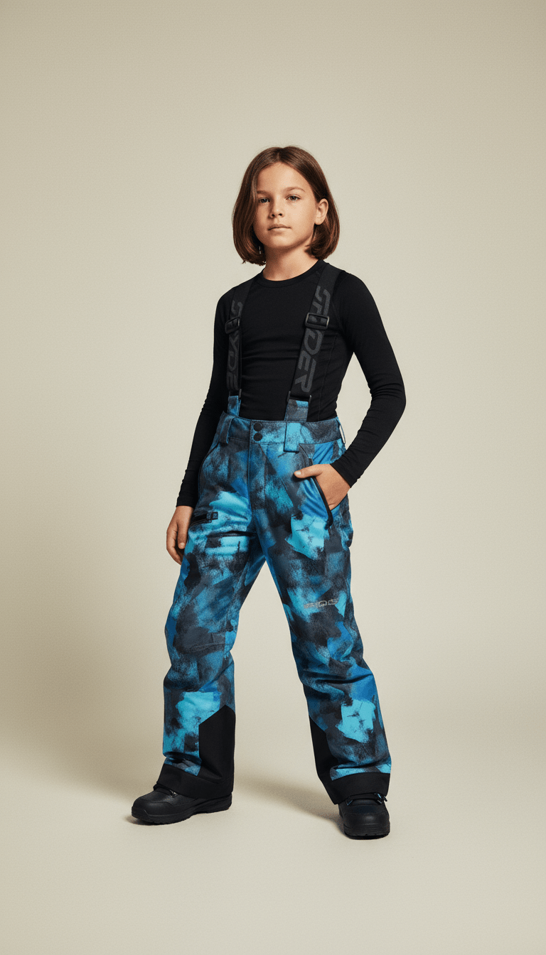AI product shot of Boys Propulsion Pants - Cobalt Block Camo