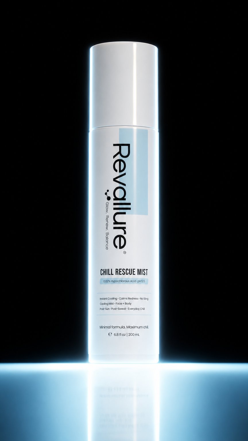AI product shot of Hypochlorous Acid Mist -- REVALLURE Chill Rescue Mist