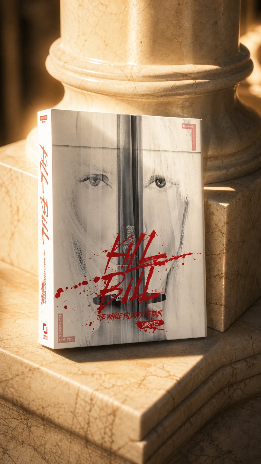 AI product shot of Kill Bill: The Whole Bloody Affair 4K Collector’s Edition