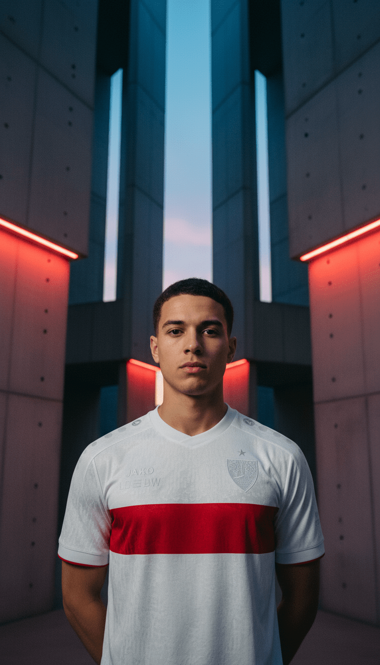 AI product shot of VfB Sondertrikot 100 Jahre Brustring