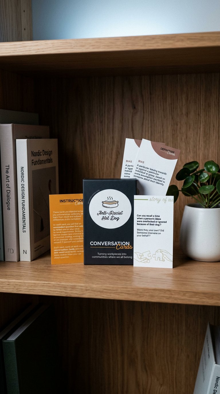 AI product shot of Anti-Racist Hot Dog Cards