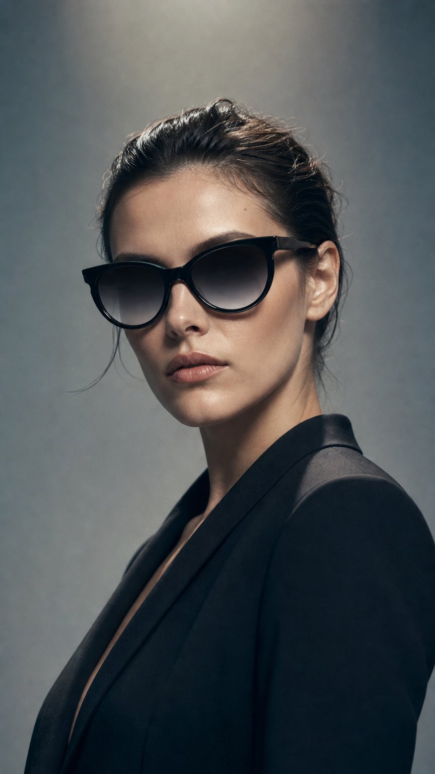 AI product shot of Valentina in Noir Sun Readers