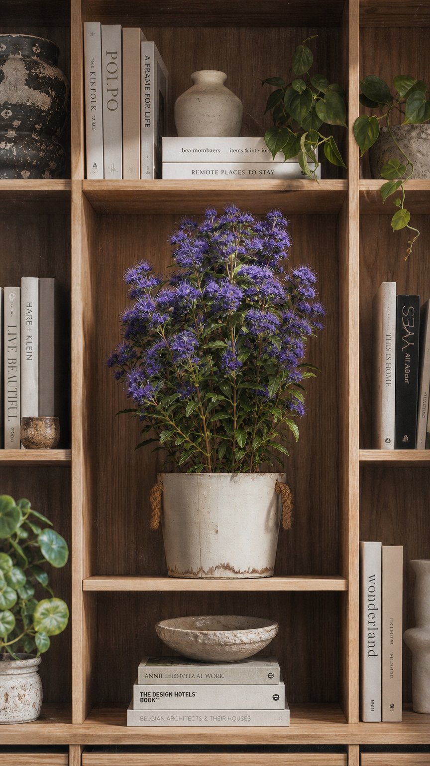 AI product shot of Caryopteris clandonensis 'Grand Bleu' - Angol kékszakáll