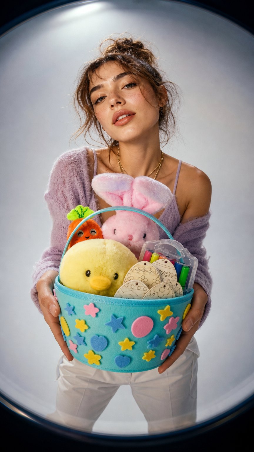 AI product shot of Easter Bunny Basket Set