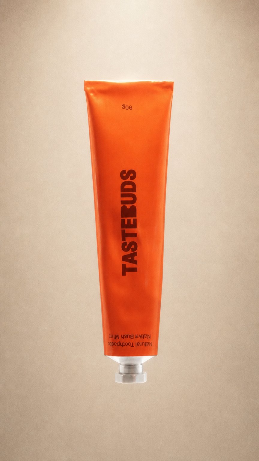 AI product shot of Tastebuds Toothpaste