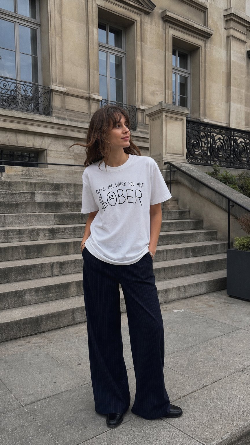 AI product shot of CALL ME WHEN YOU ARE $OBER BOXY DROP SHOULDER CROP T-SHIRT