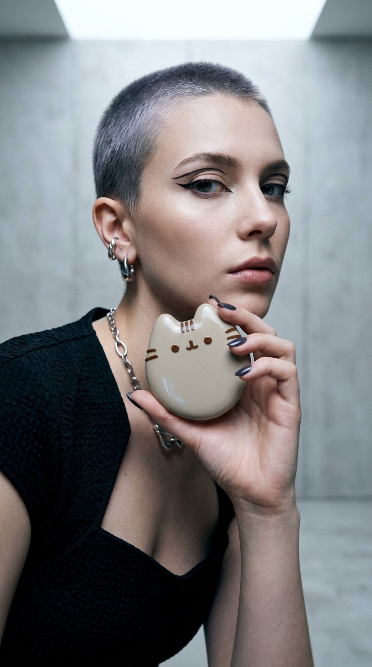AI product shot of Składane lusterko kompaktowe Pusheen The Cat