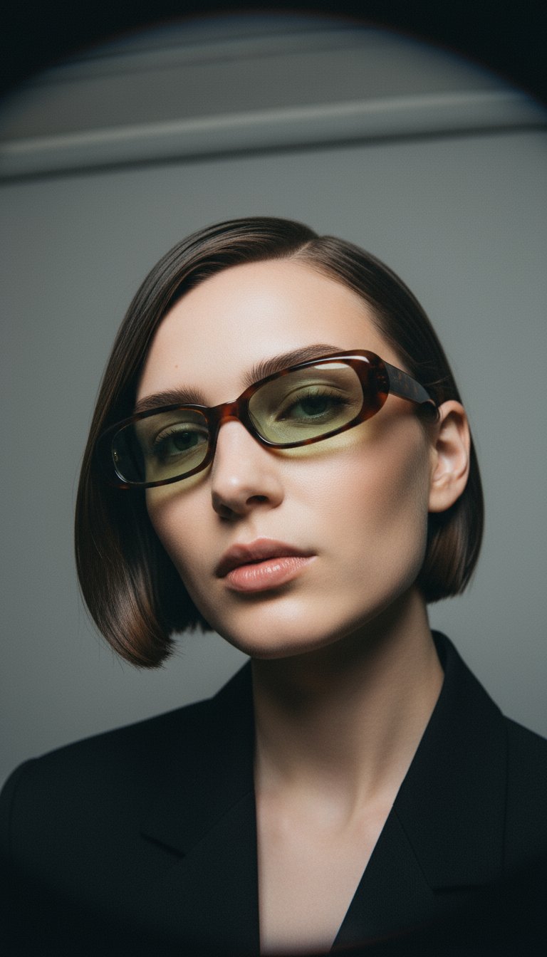 AI product shot of milk* eyewear Zed Sunglasses - Tortoise Shell Mazzucchelli Acetate, Green Polarised Lens.